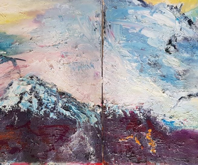 diptyque Huile sur toile 60/60 x 2